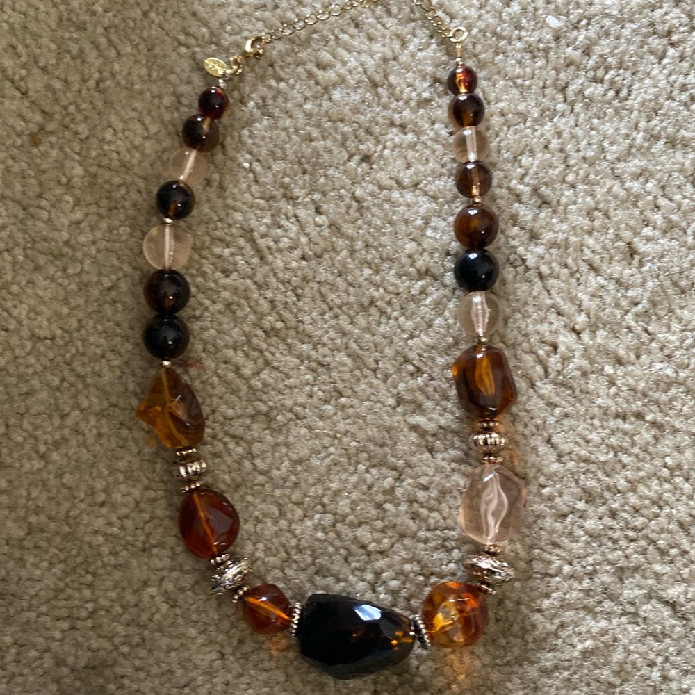 Park Lane brown beaded choker necklace